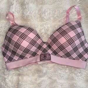 Victoria's Secret Pink Plaid Wireless Bra